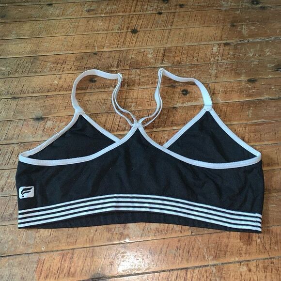 Fabletics XS black & white low impact Athleisure yoga bra - Picture 2 of 2